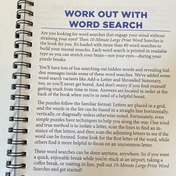 10 Minute Large Print Word Searches - Picture 3 of 4